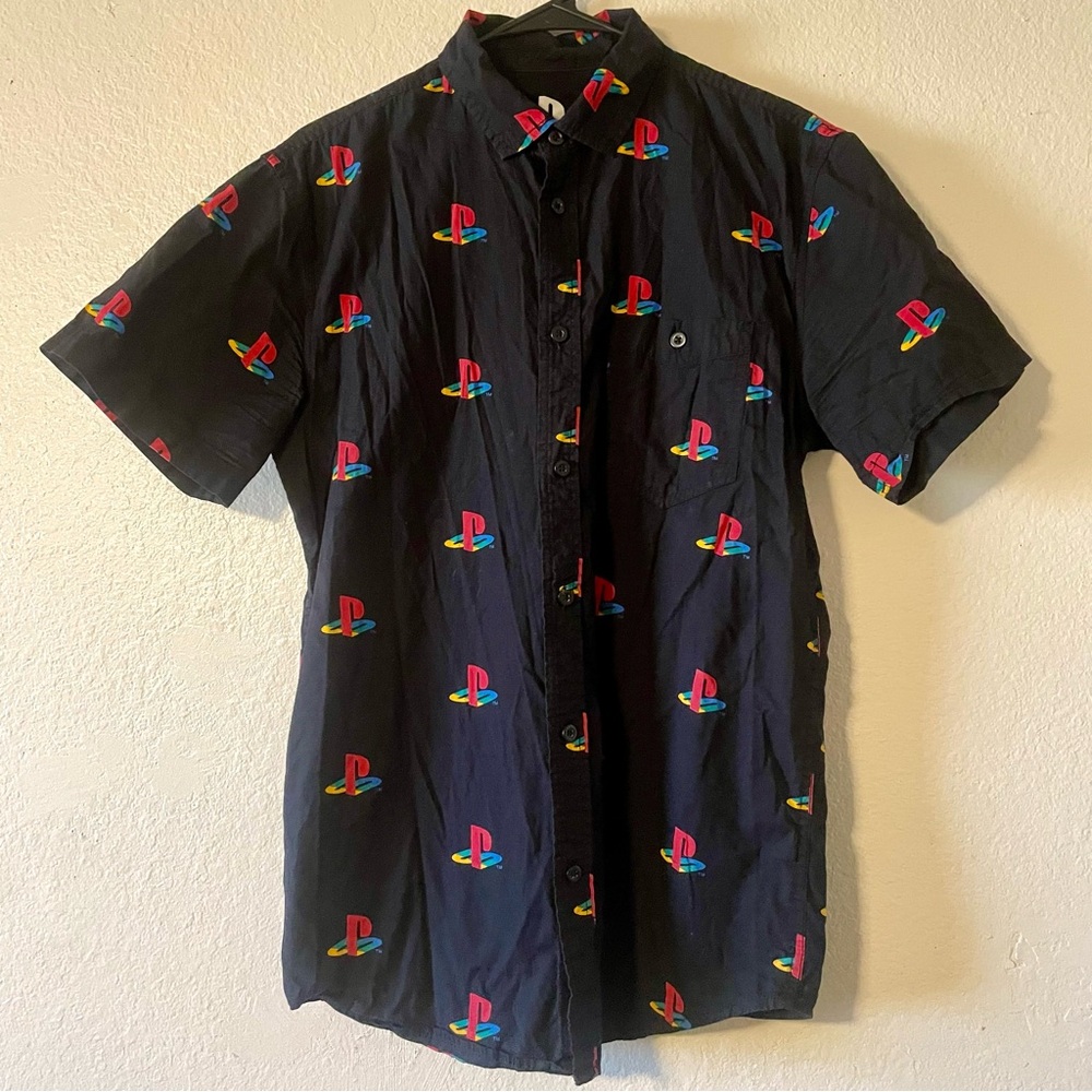 Unisex Sony PlayStation Logo Button Up Shirt (M)